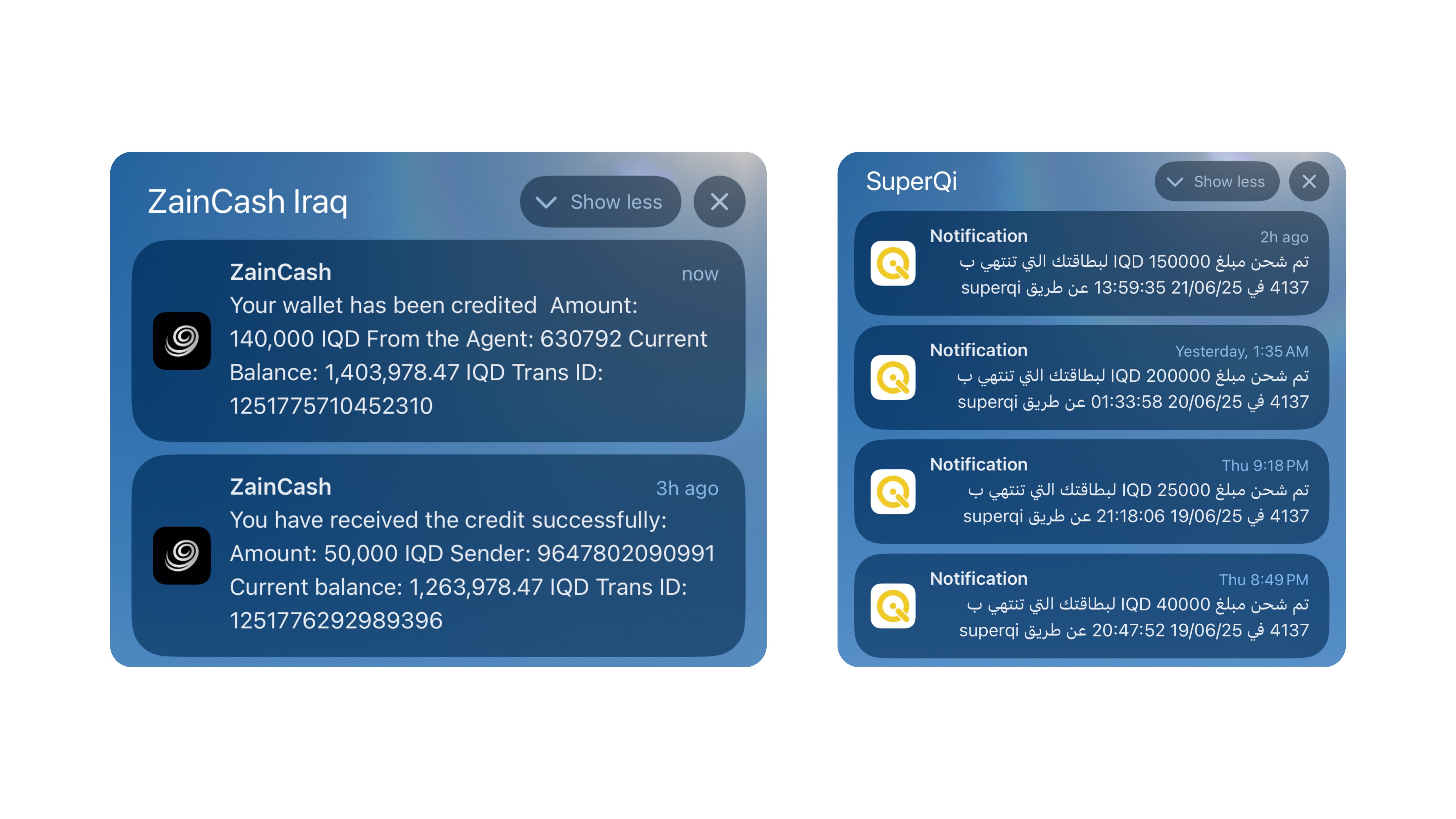 SuperQi earnings notifications